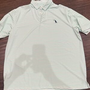 Classic Striped Polo Shirt - Mint Green and White
